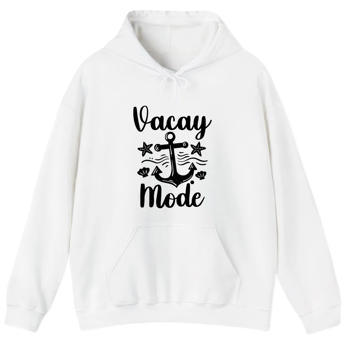 Vacay Mode Anchor Hoodie in White