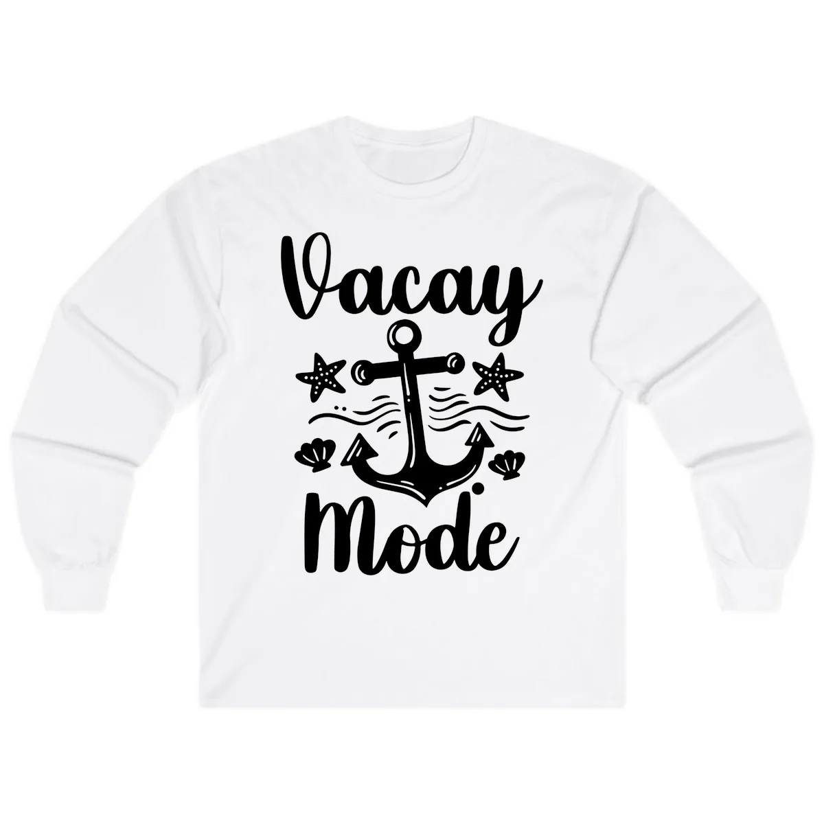 Vacay Mode Anchor Long Sleeve in White