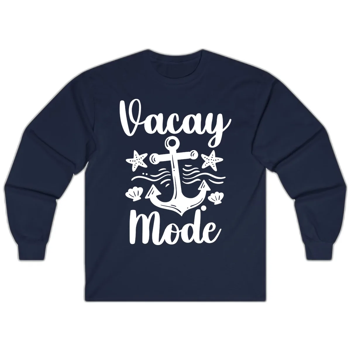 Vacay Mode Anchor Long Sleeve in Navy