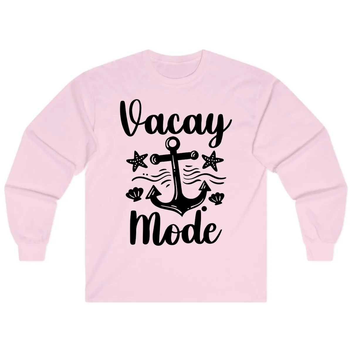 Vacay Mode Anchor Long Sleeve in Light Pink