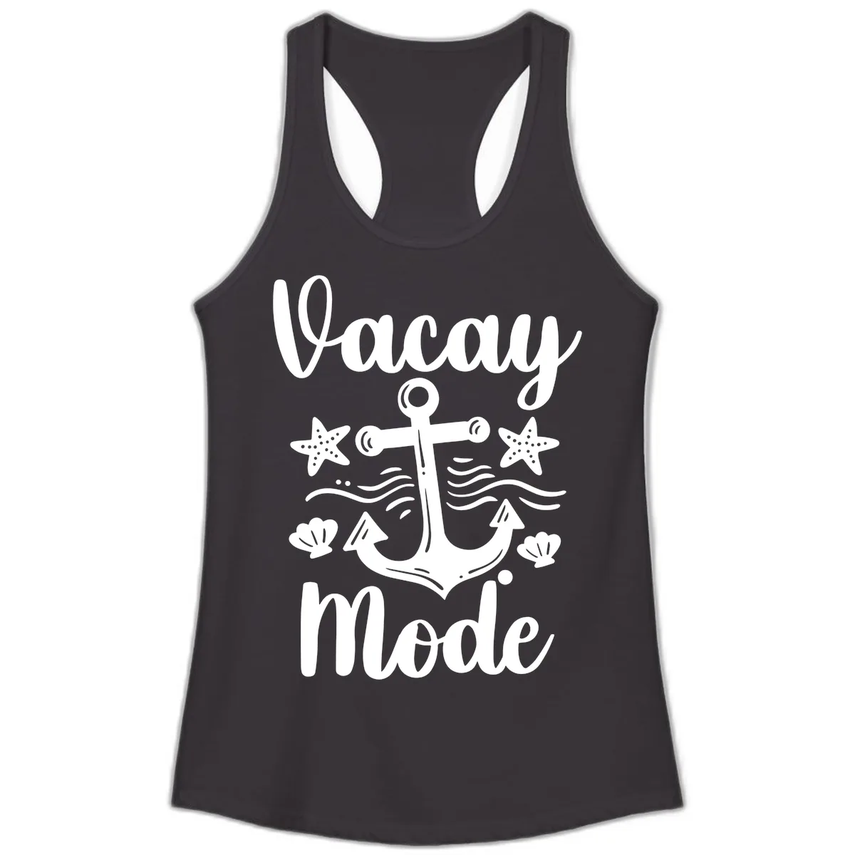 Vacay Mode Anchor Ladies Tank in Black