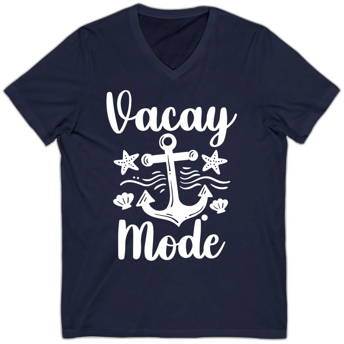 Vacay Mode Anchor V-Neck in Navy
