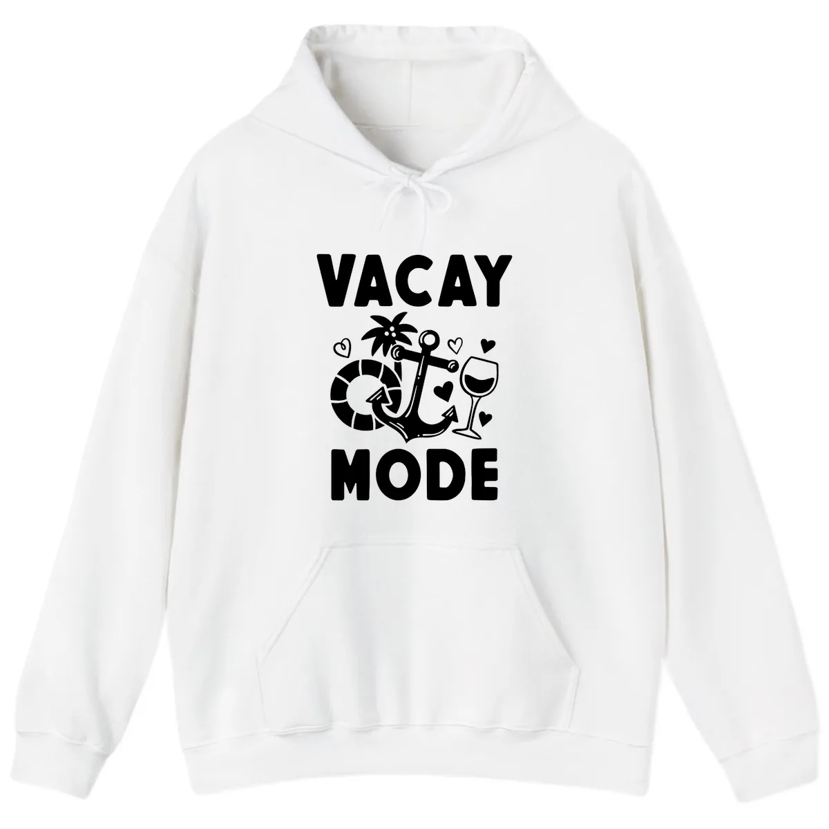 Vacay Mode Anchor Hoodie in White