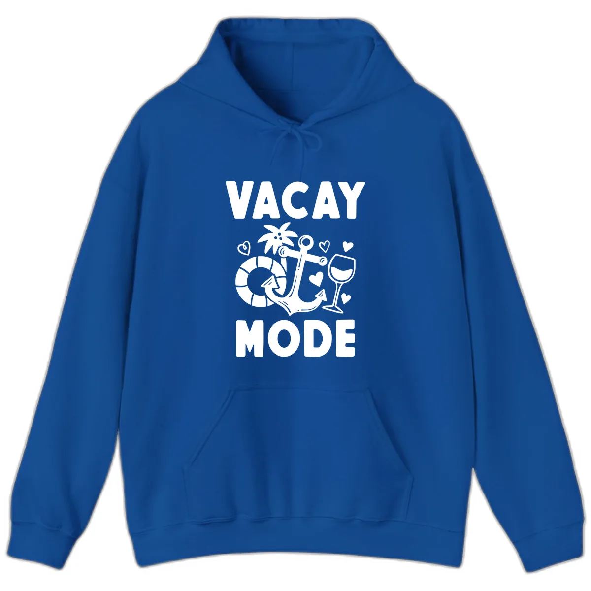 Vacay Mode Anchor Hoodie in Royal