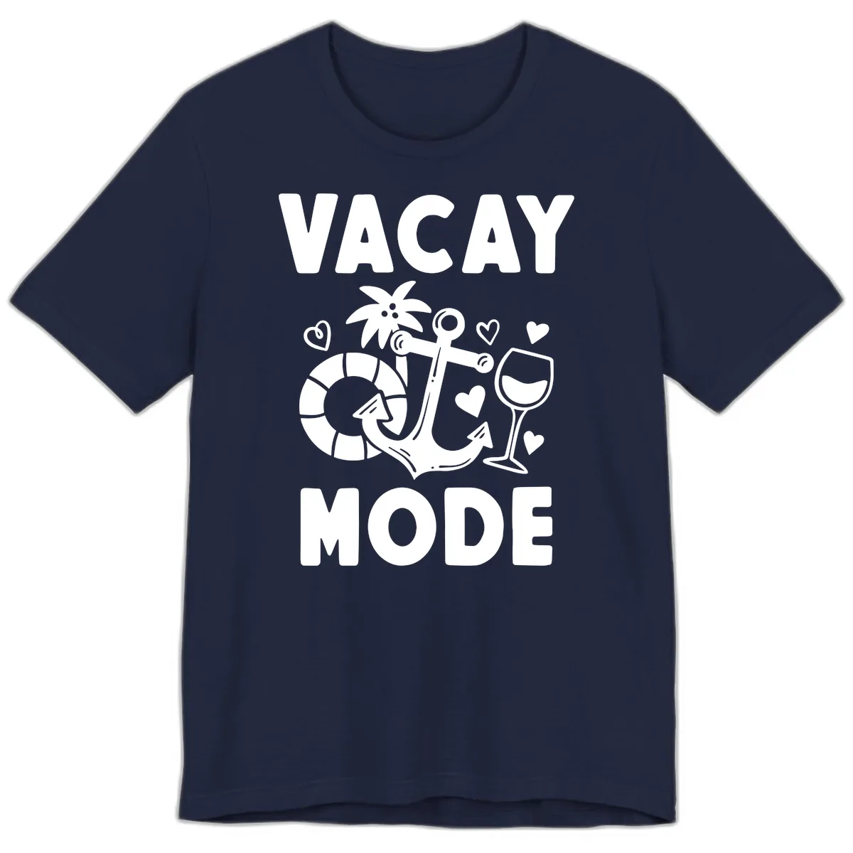 Vacay Mode Anchor Premium T-Shirt in Navy