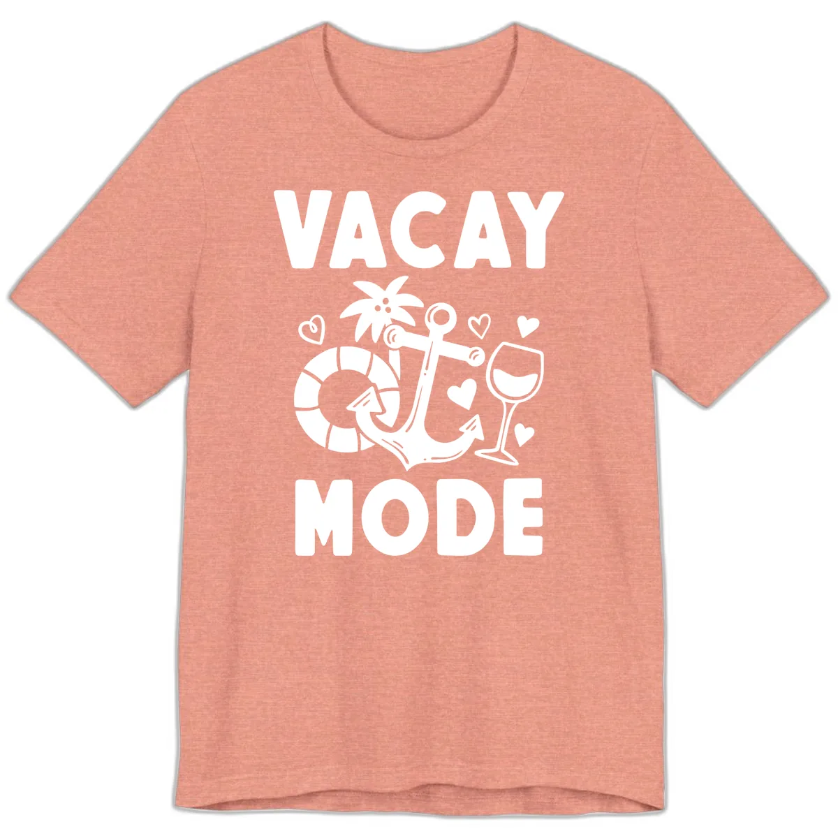 Vacay Mode Anchor Premium T-Shirt in Heather Sunset