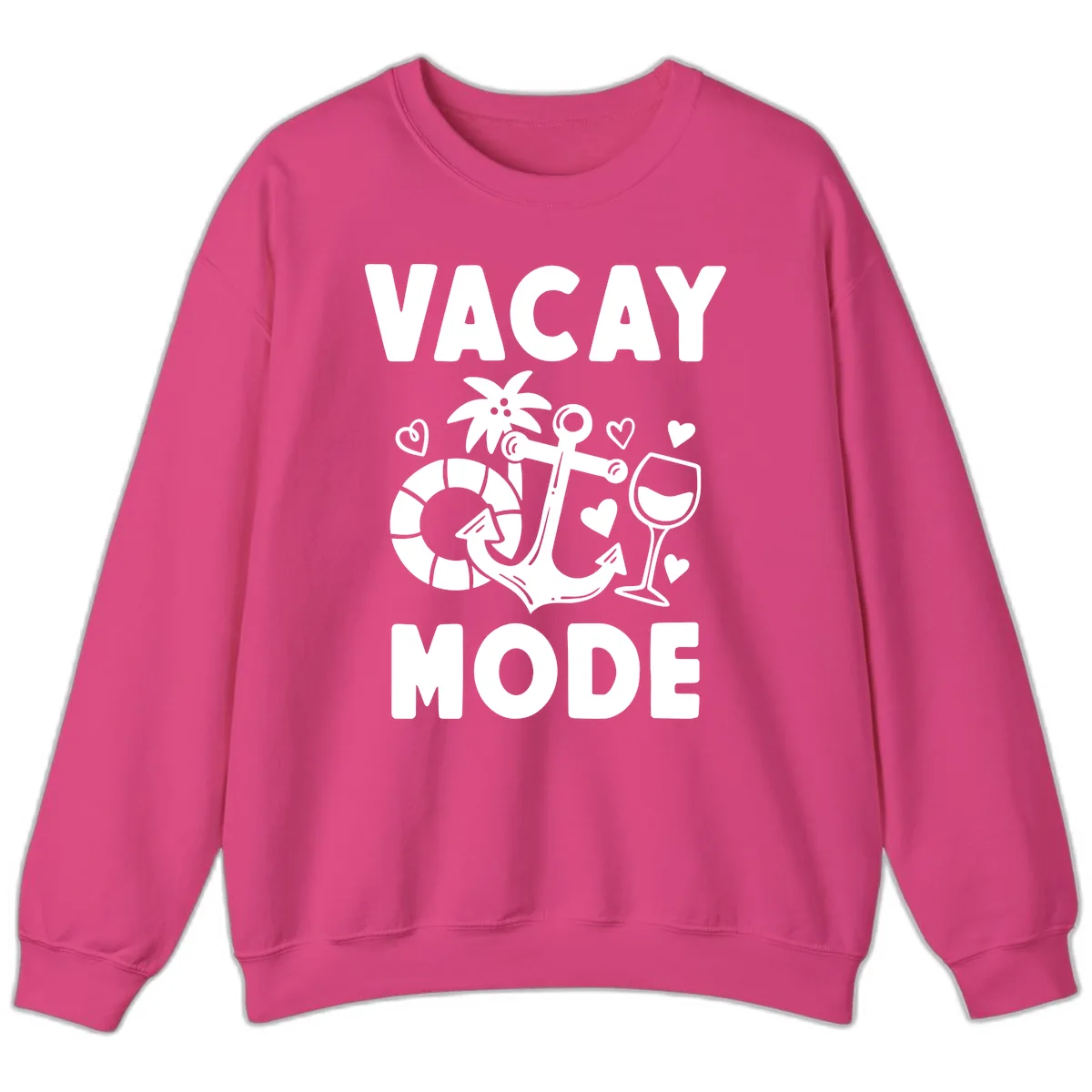 Vacay Mode Anchor Sweatshirt in Heliconia