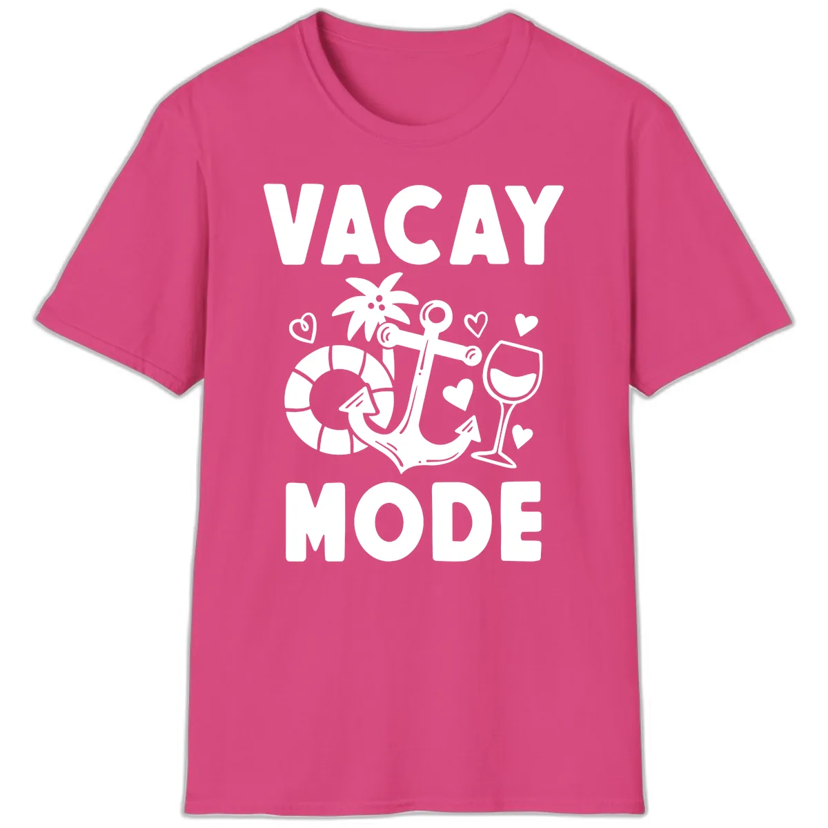 Vacay Mode Anchor T-Shirt in Heliconia