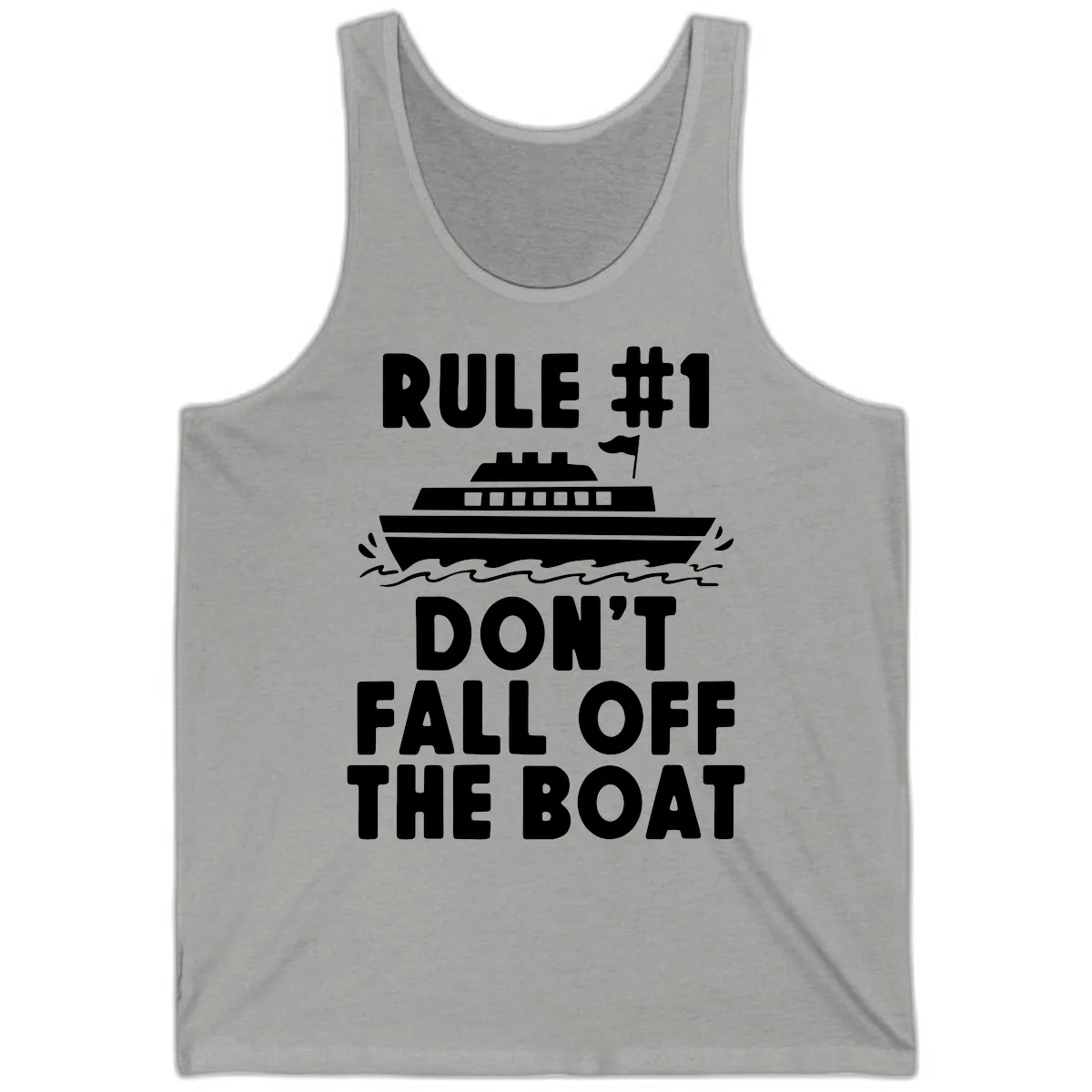Rule #1 Don't Fall Off The Boat Tank in Athletic Heather