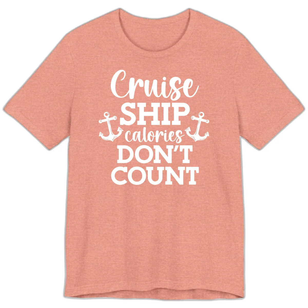 Cruise Ship Calories Don't Count Premium T-Shirt in Heather Sunset