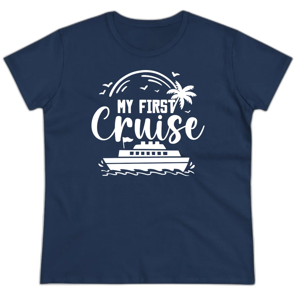 My First Cruise Ladies Tee in Navy