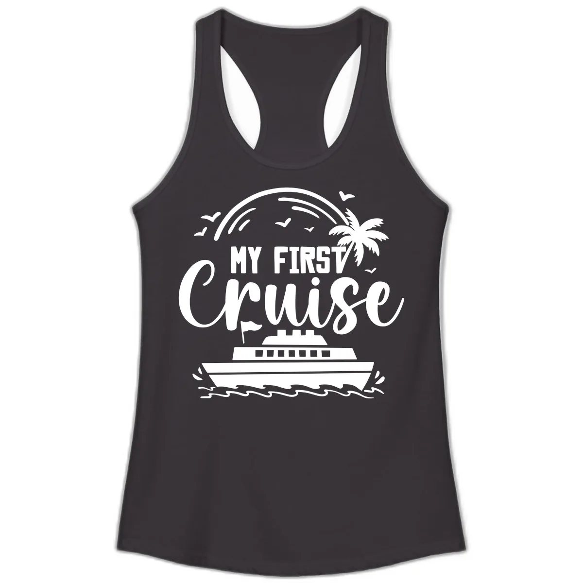 My First Cruise Ladies Tank in Black
