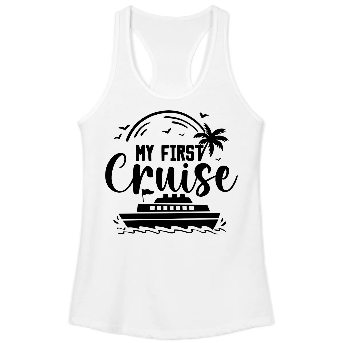 My First Cruise Ladies Tank in White