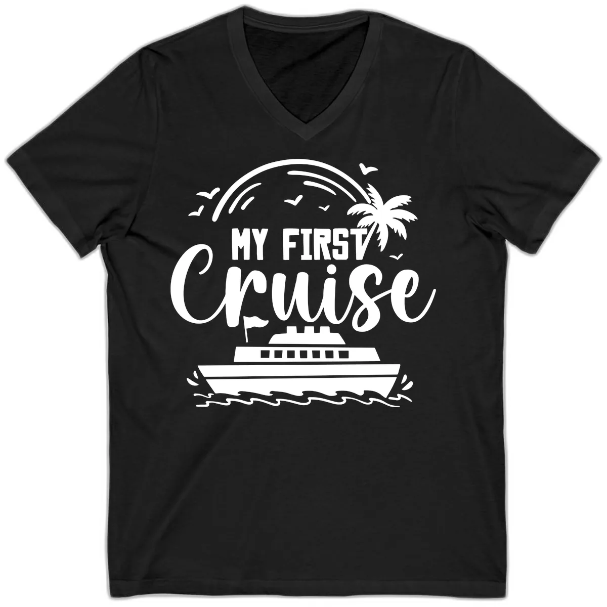 My First Cruise V-Neck in Black
