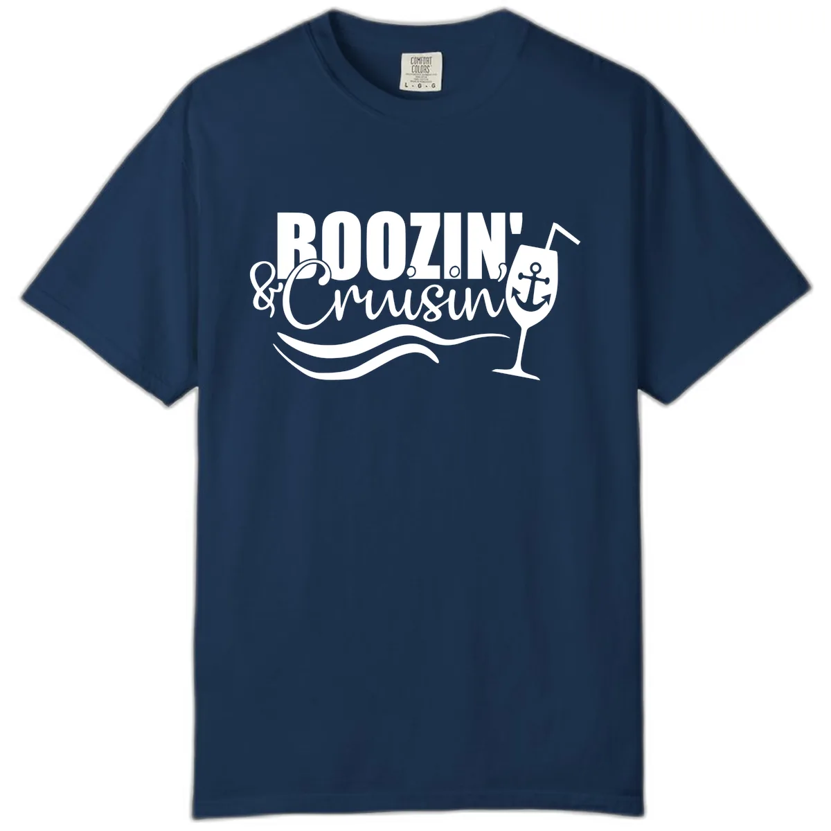 Boozin' & Cruising Nautical Design Comfort Color in Navy