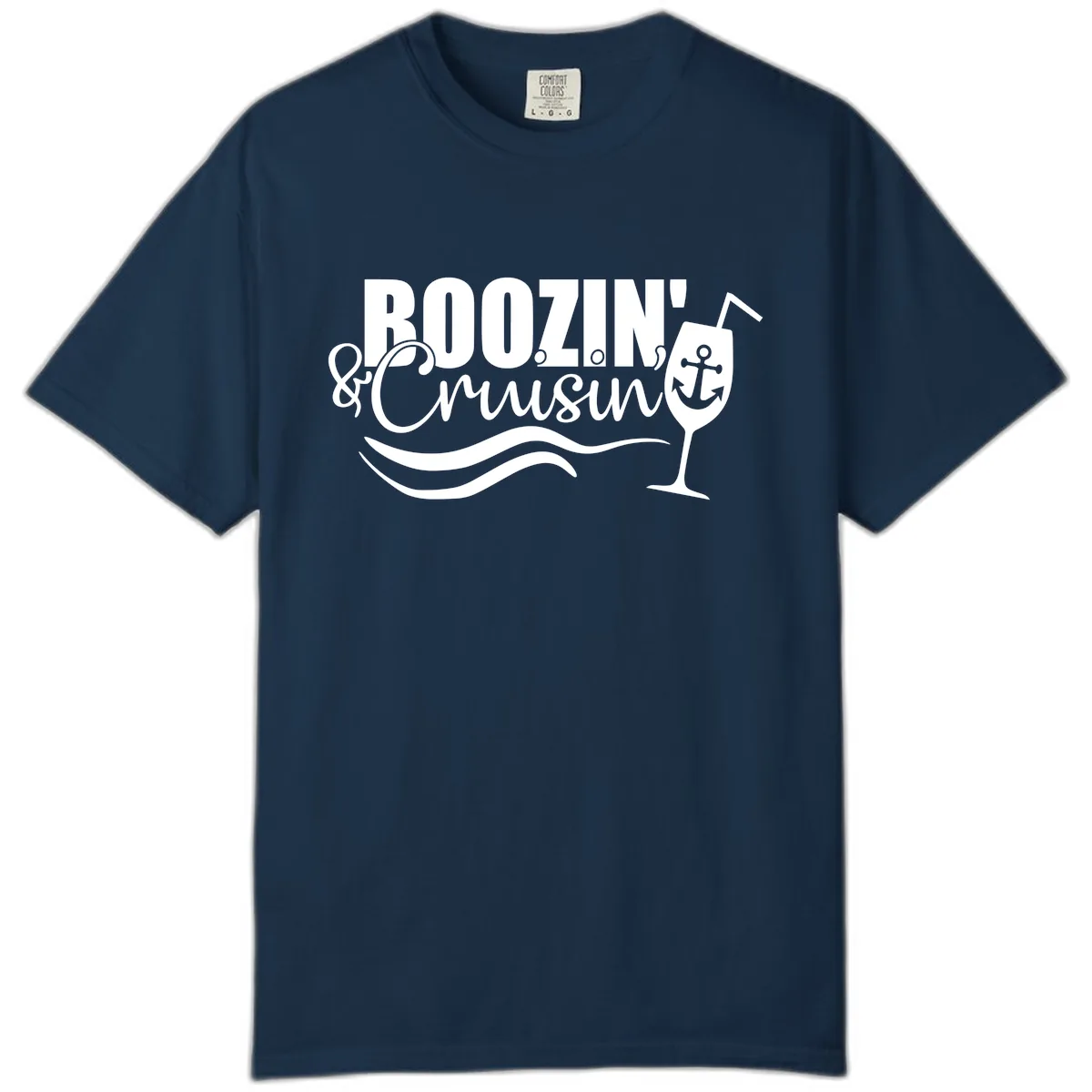 Boozin' & Cruising Nautical Design Comfort Color in True Navy