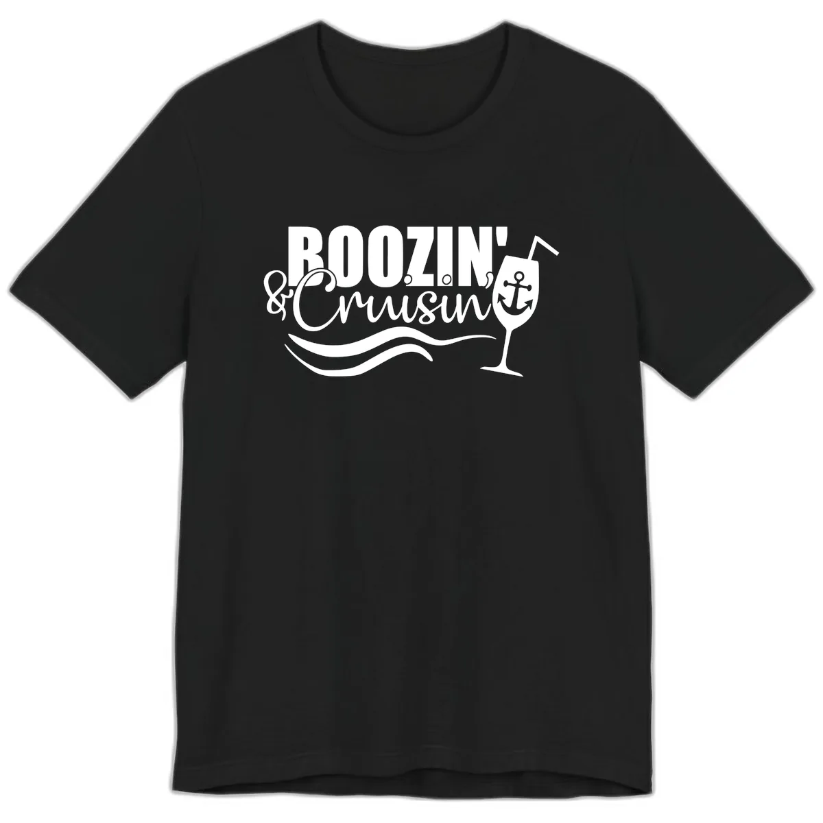 Boozin' & Cruising Nautical Design Premium T-Shirt in Black