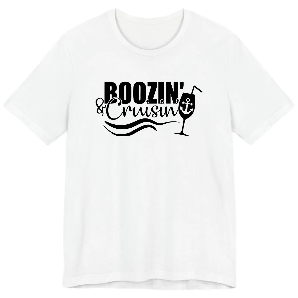 Boozin' & Cruising Nautical Design Premium T-Shirt in White