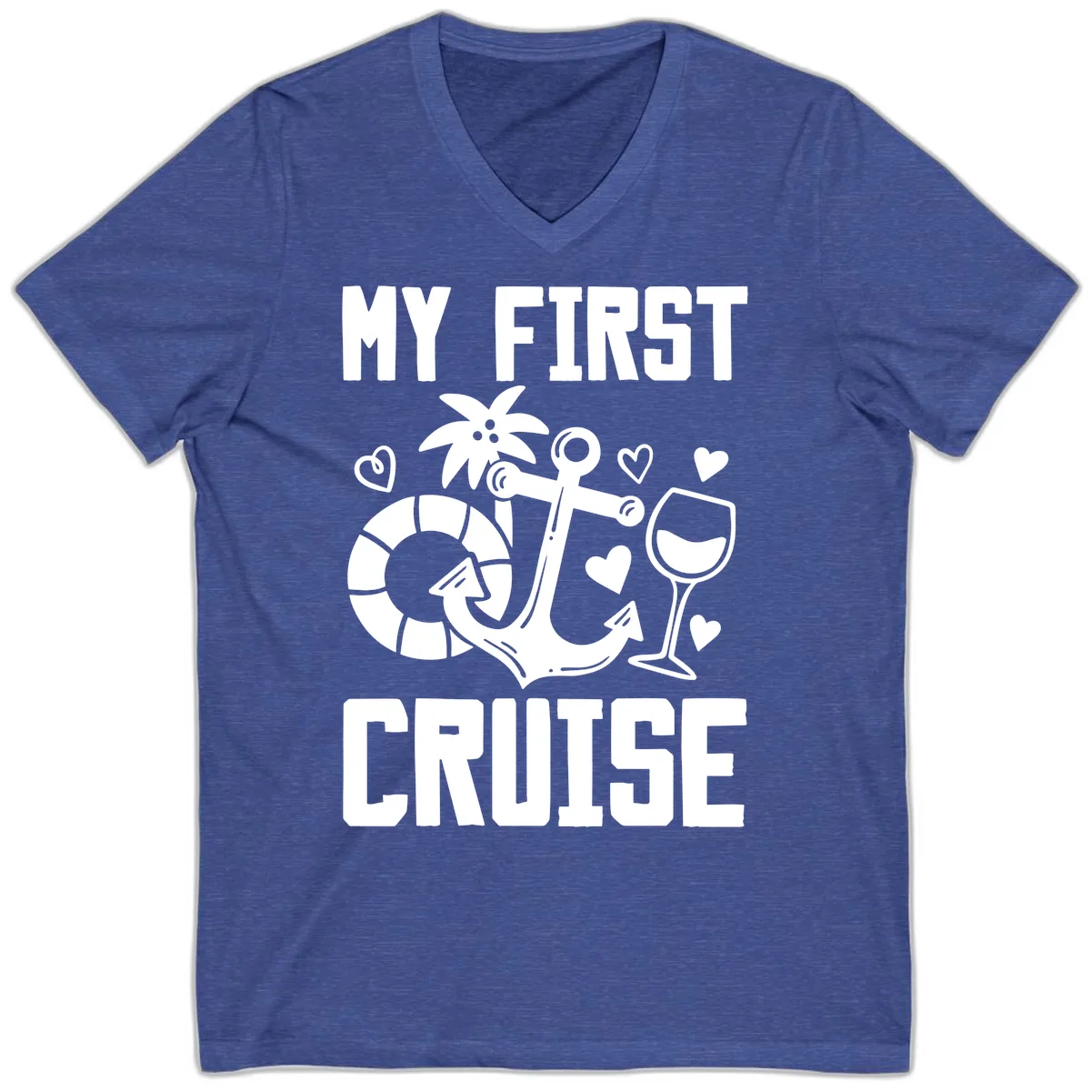 My First Cruise V-Neck in Heather True Royal