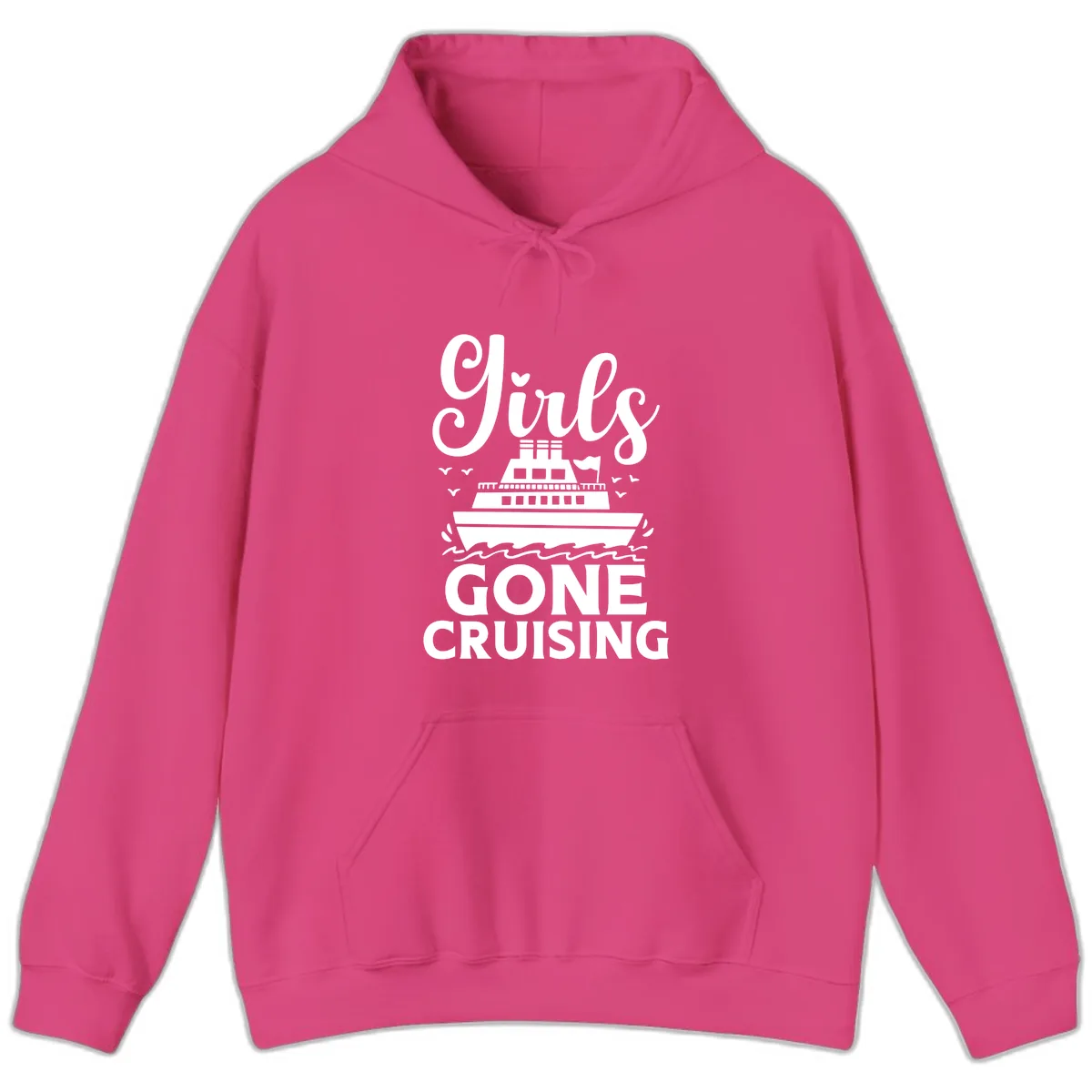 Ship All Gone Cruising Hoodie in Heliconia