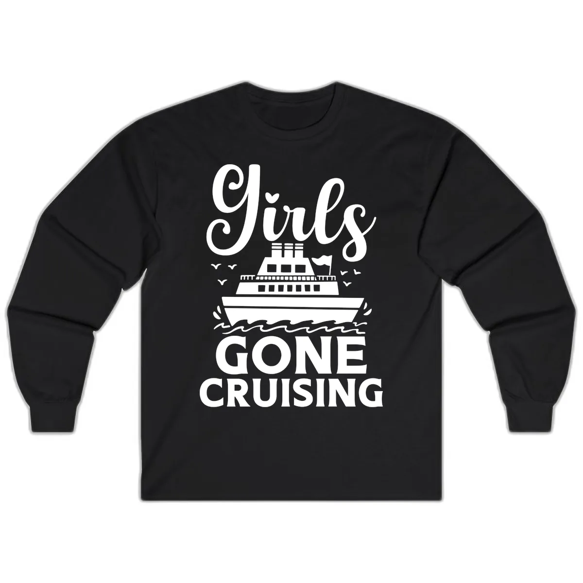 Ship All Gone Cruising Long Sleeve in Black
