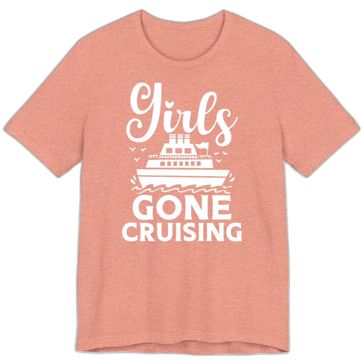Ship All Gone Cruising Premium T-Shirt in Heather Sunset