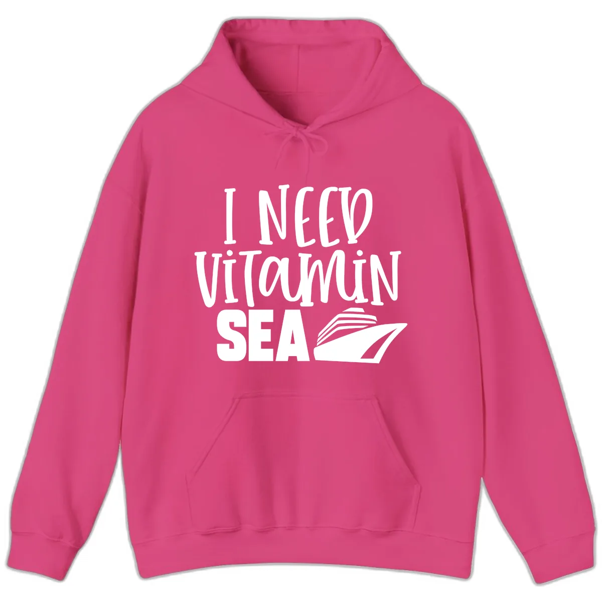 I Need Vitamin Sea Hoodie in Heliconia
