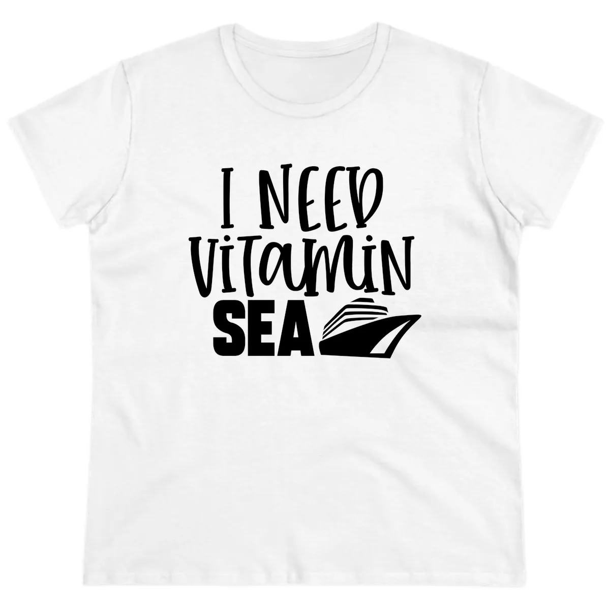 I Need Vitamin Sea Ladies Tee in White