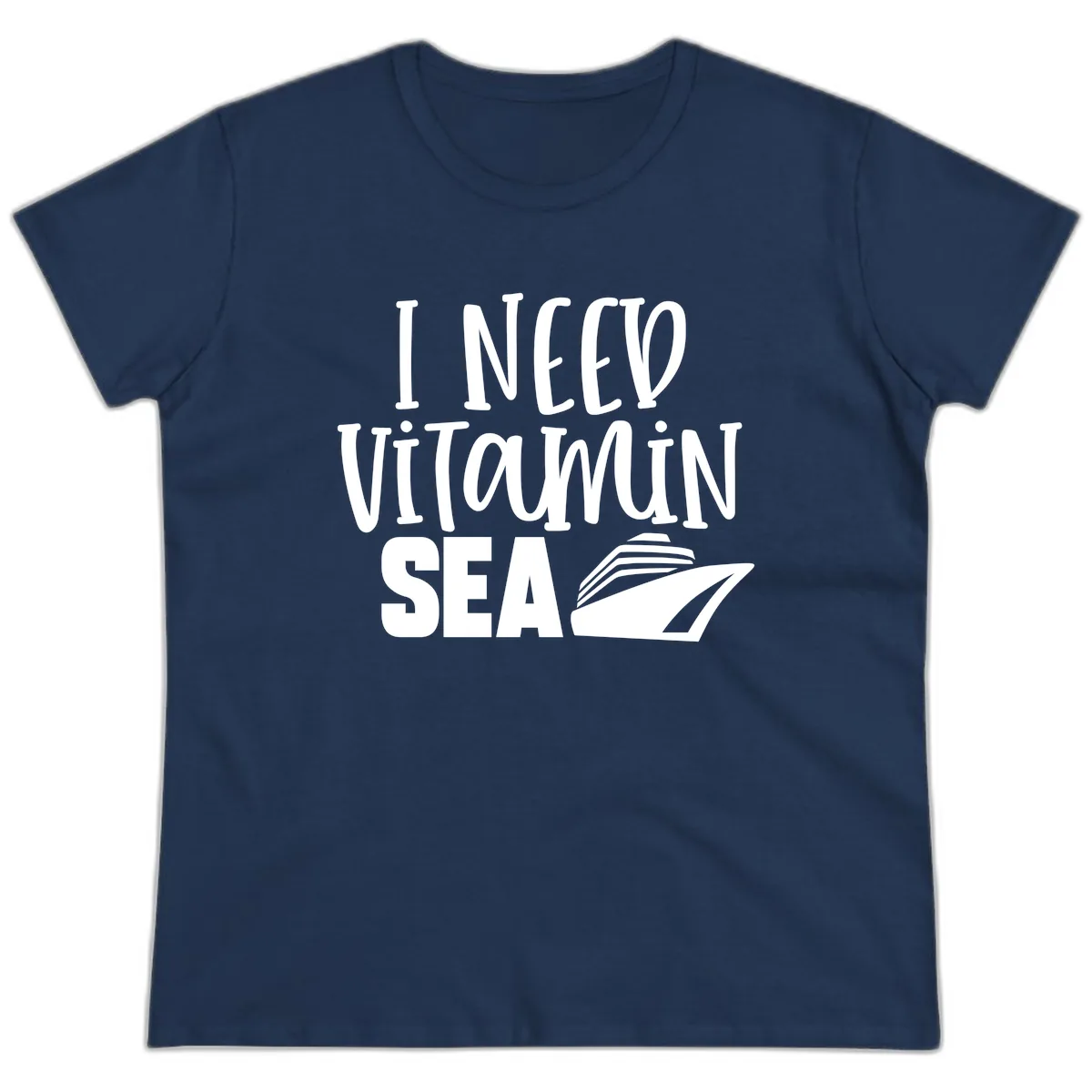 I Need Vitamin Sea Ladies Tee in Navy