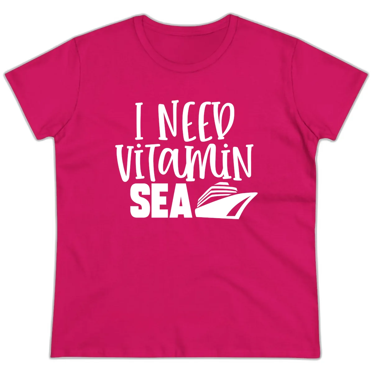 I Need Vitamin Sea Ladies Tee in Heliconia