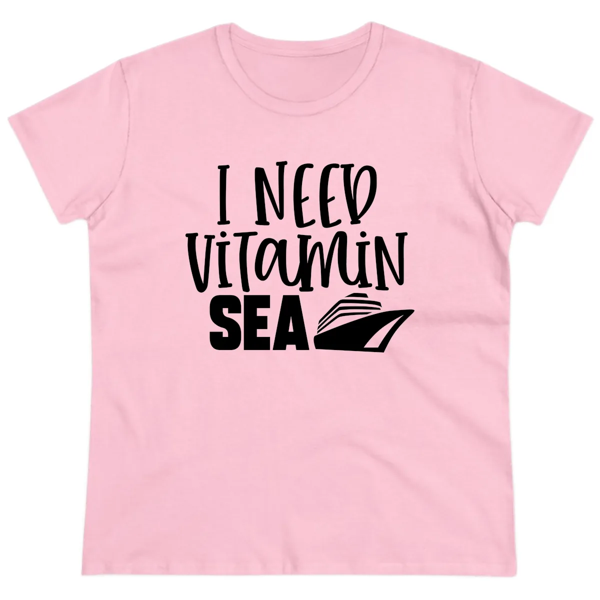 I Need Vitamin Sea Ladies Tee in Light Pink