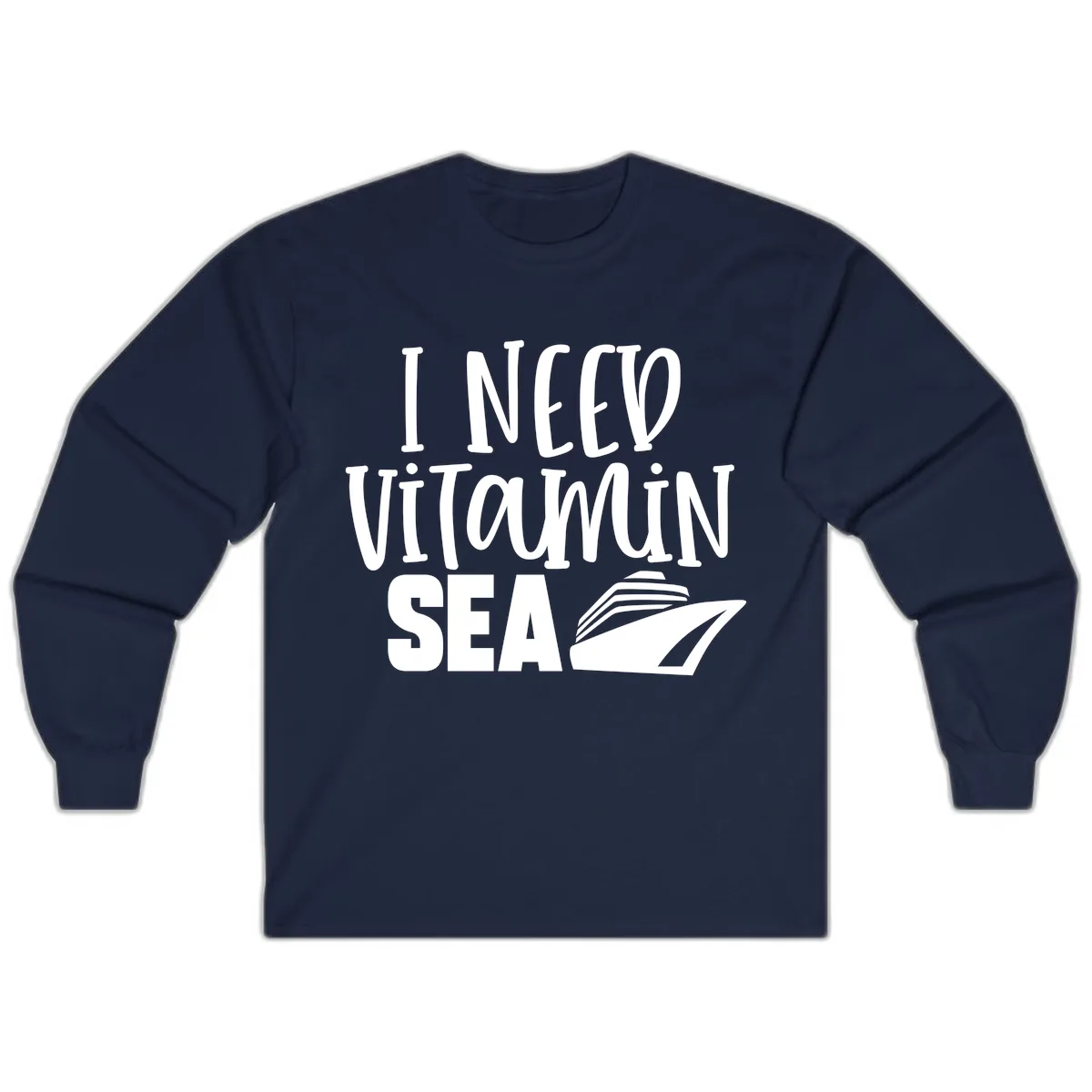 I Need Vitamin Sea Long Sleeve in Navy