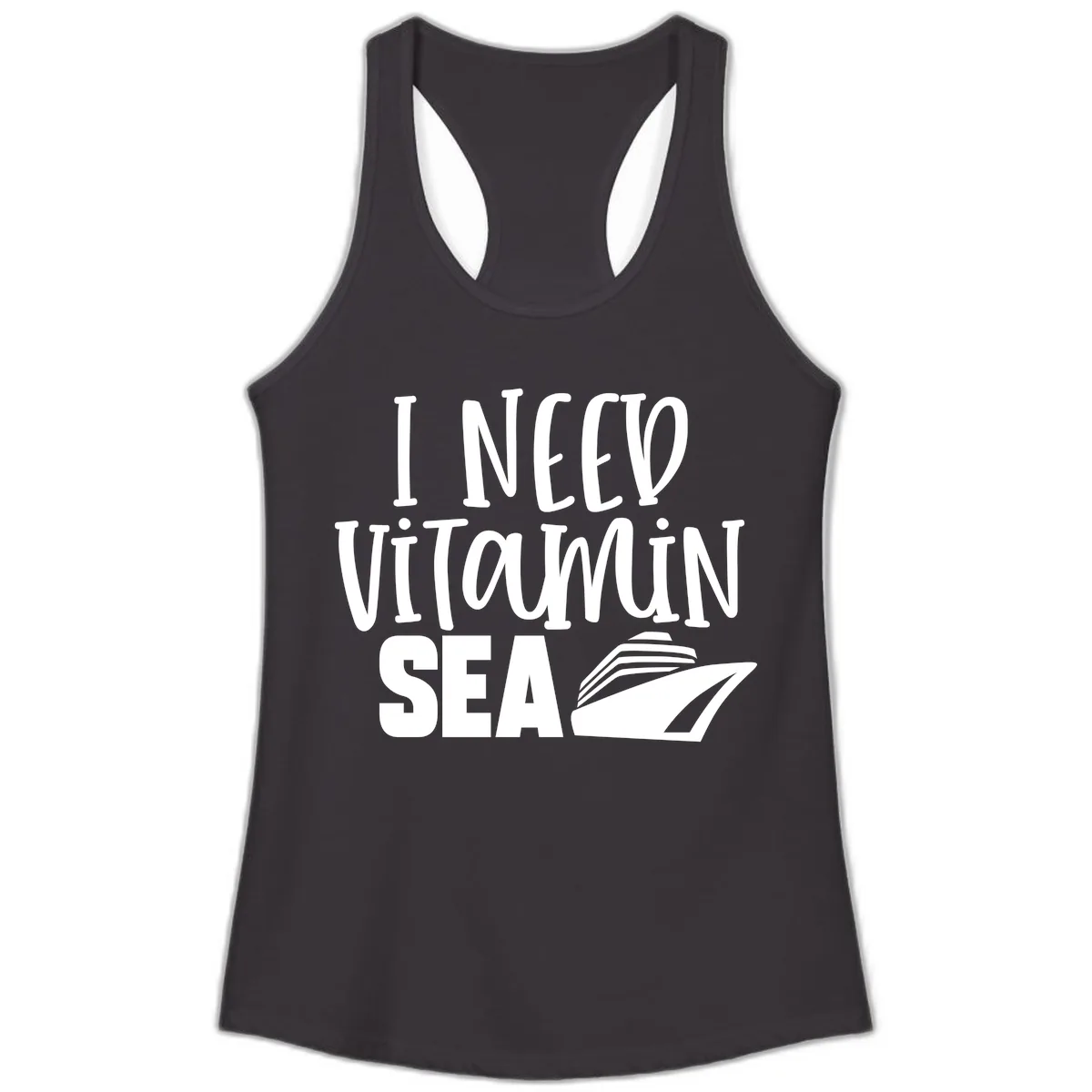 I Need Vitamin Sea Ladies Tank in Black