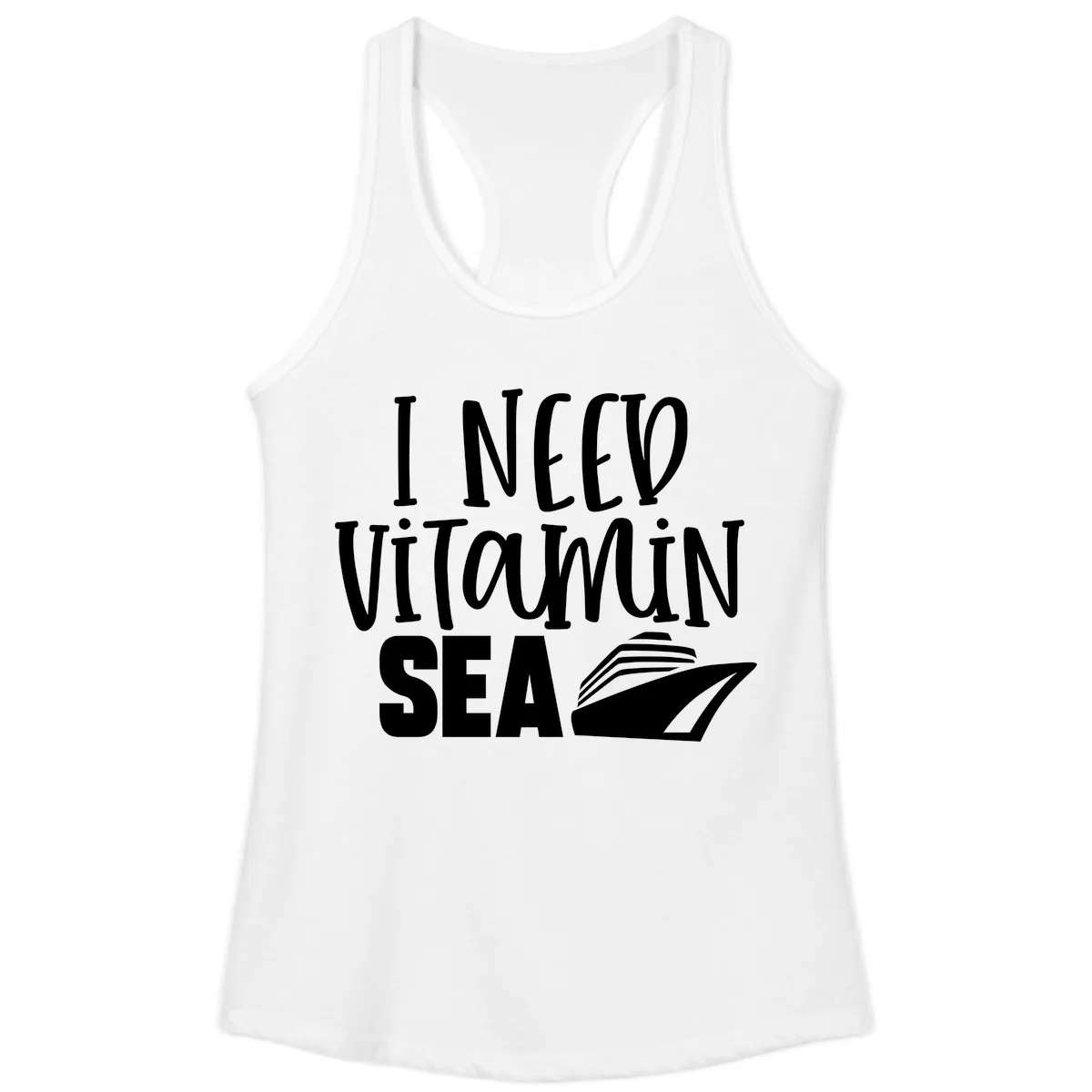 I Need Vitamin Sea Ladies Tank in White