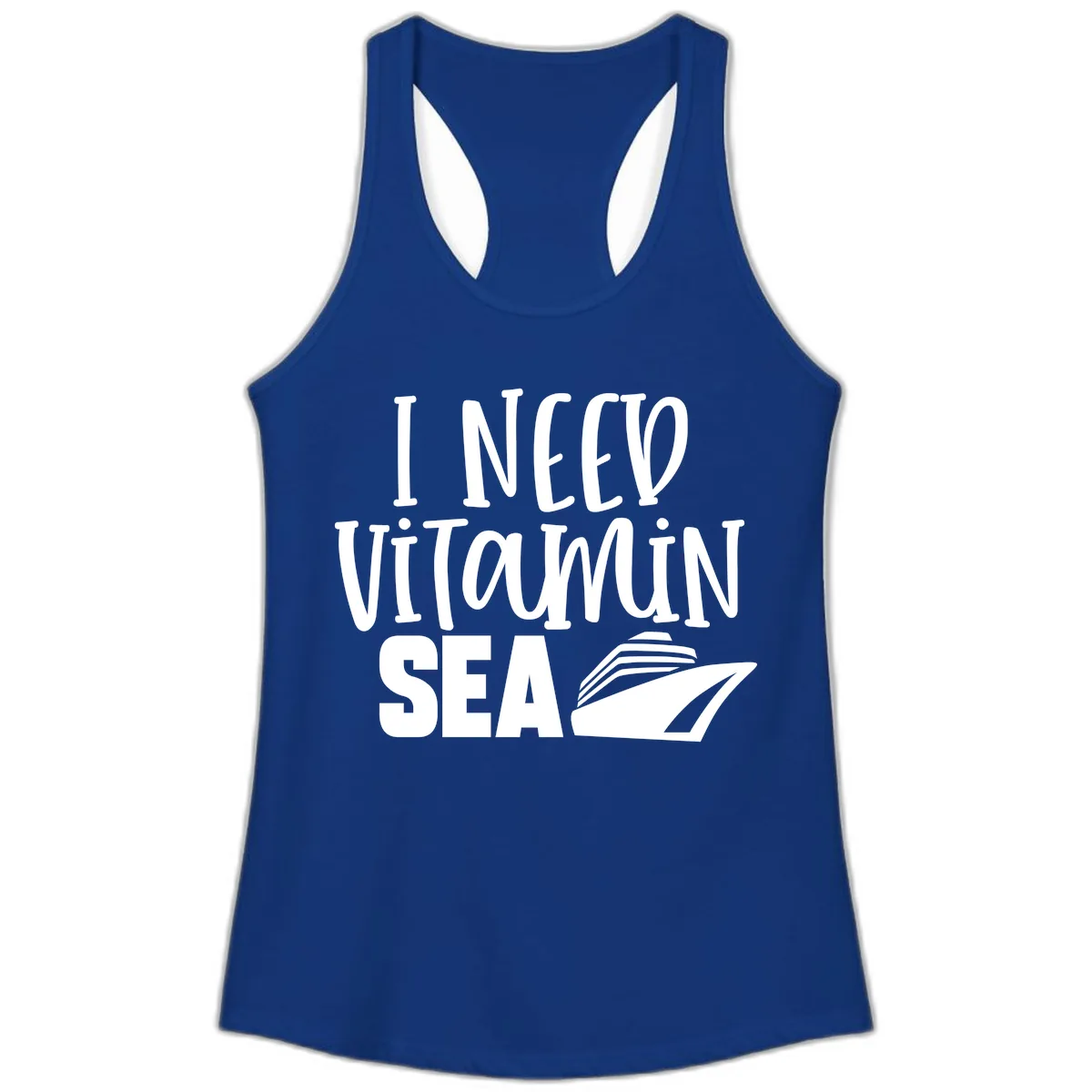I Need Vitamin Sea Ladies Tank in Solid Royal