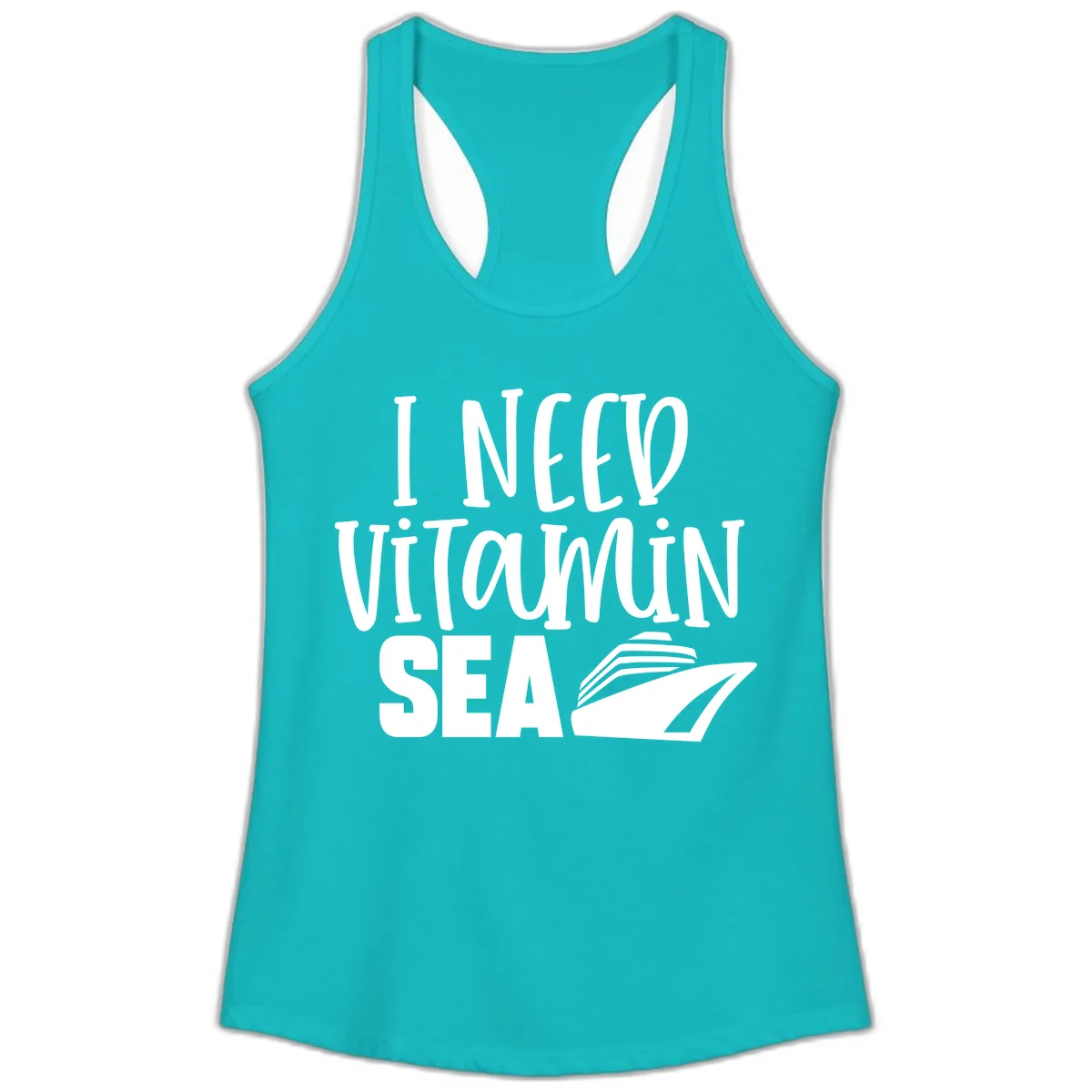 I Need Vitamin Sea Ladies Tank in Tahiti Blue