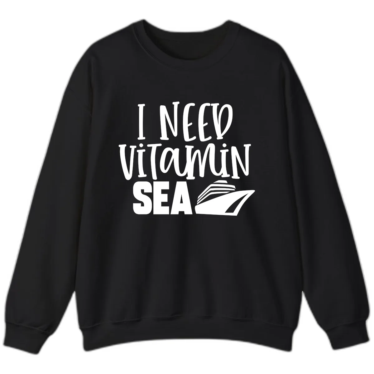 I Need Vitamin Sea Sweatshirt in Black