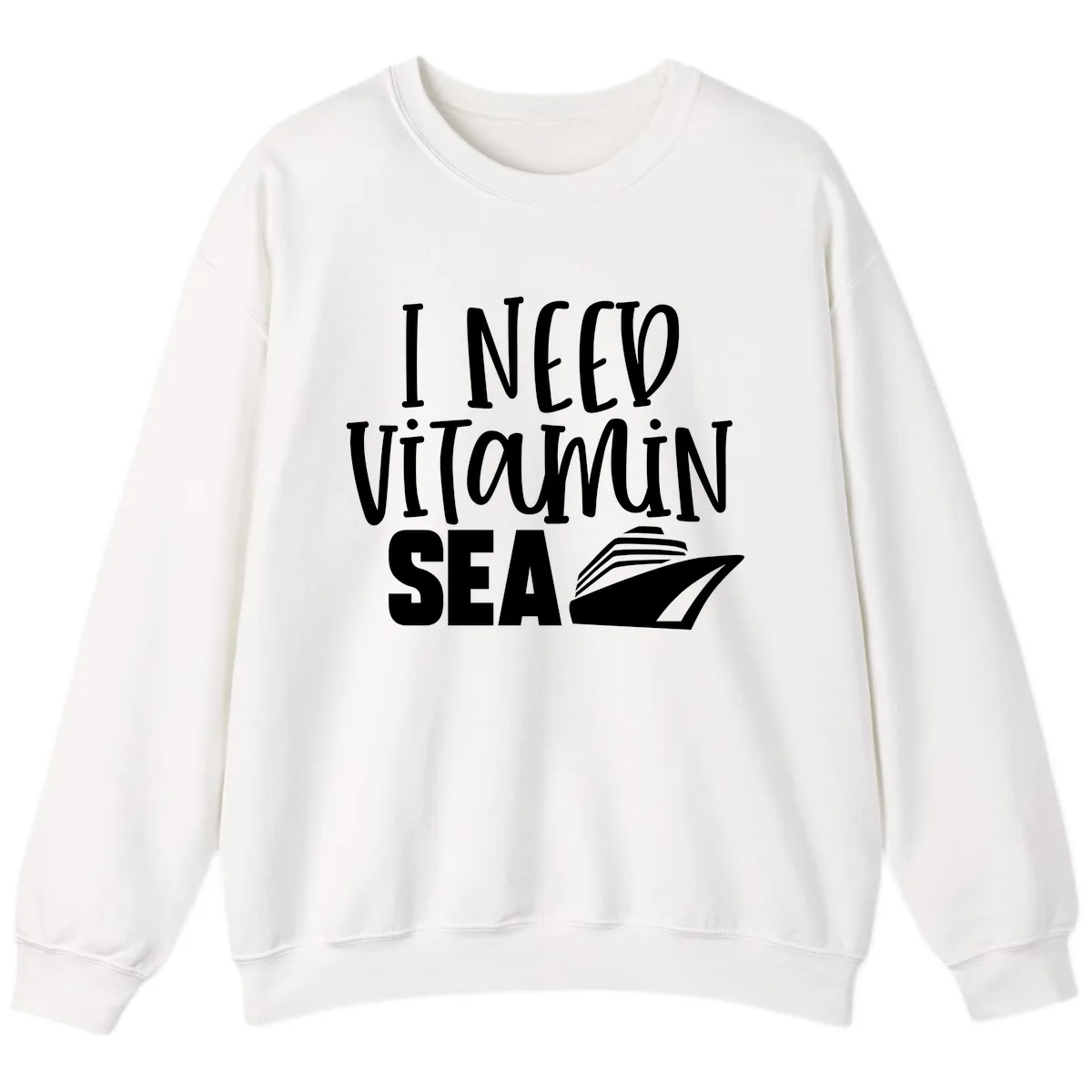I Need Vitamin Sea Sweatshirt in White