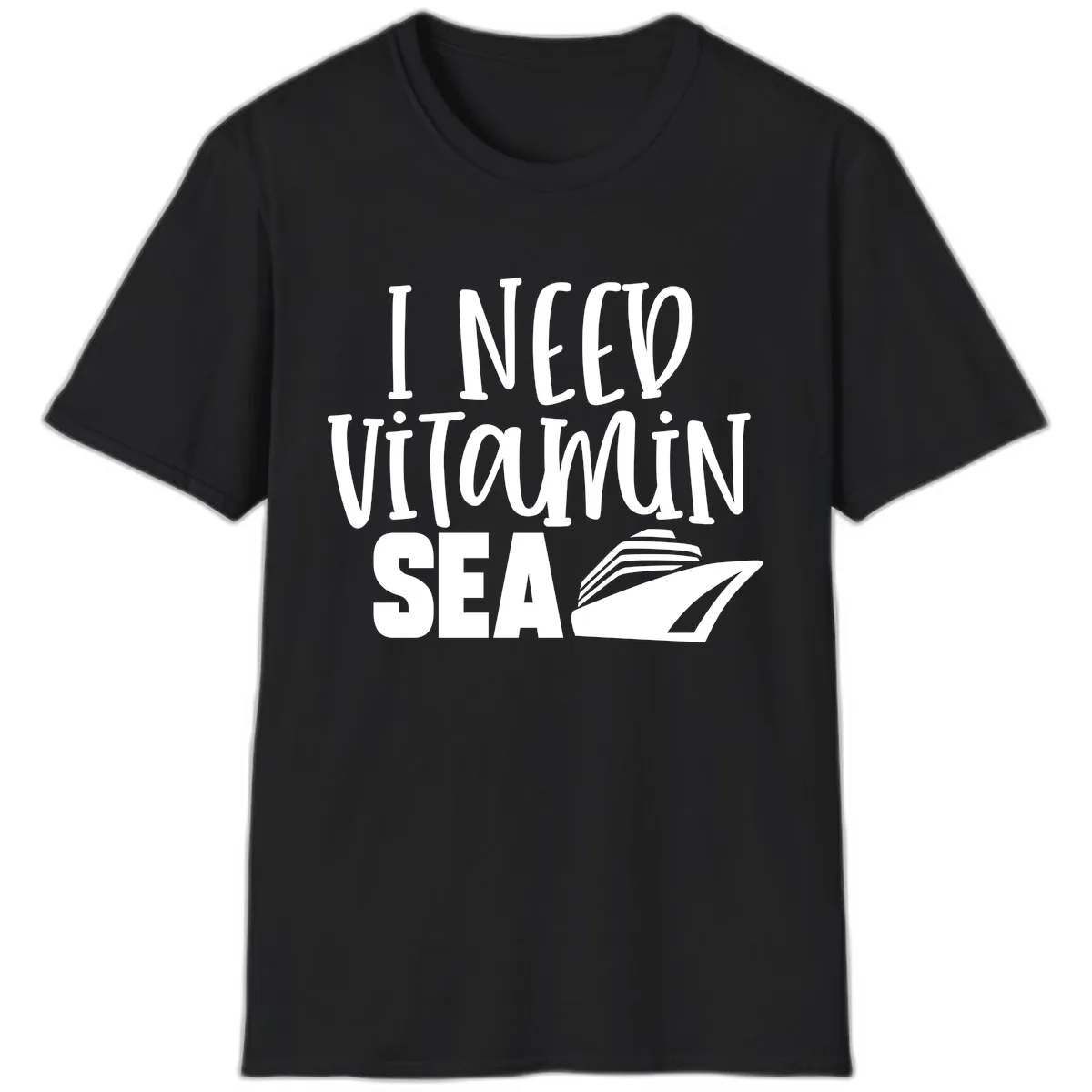 I Need Vitamin Sea T-Shirt in Black
