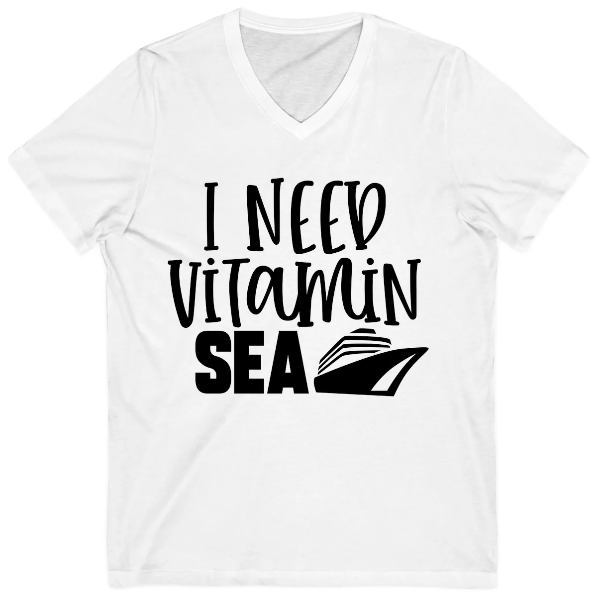 I Need Vitamin Sea V-Neck in White
