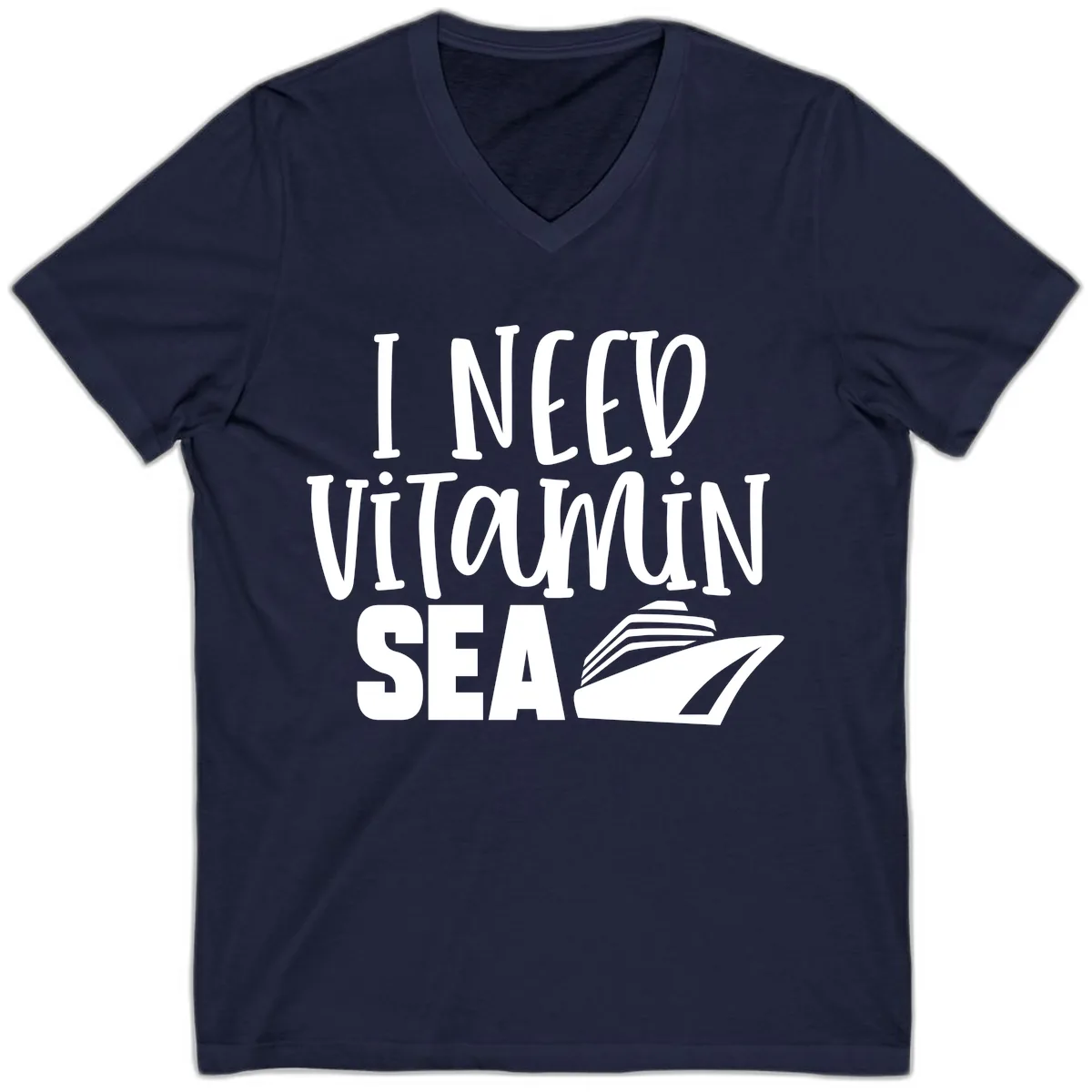 I Need Vitamin Sea V-Neck in Navy
