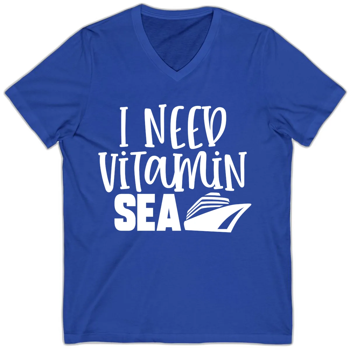 I Need Vitamin Sea V-Neck in True Royal