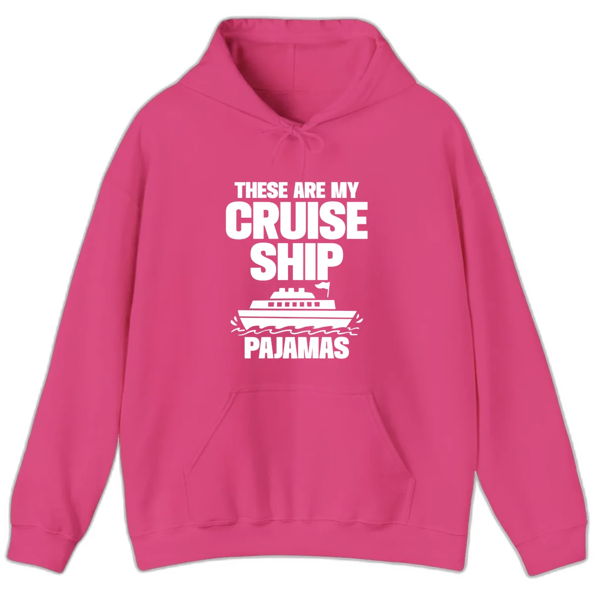 Cruise Ship Pajamas Hoodie in Heliconia