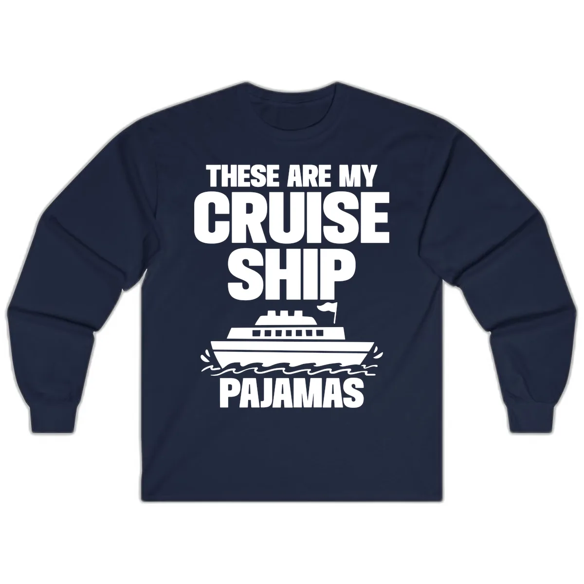 Cruise Ship Pajamas Long Sleeve in Navy