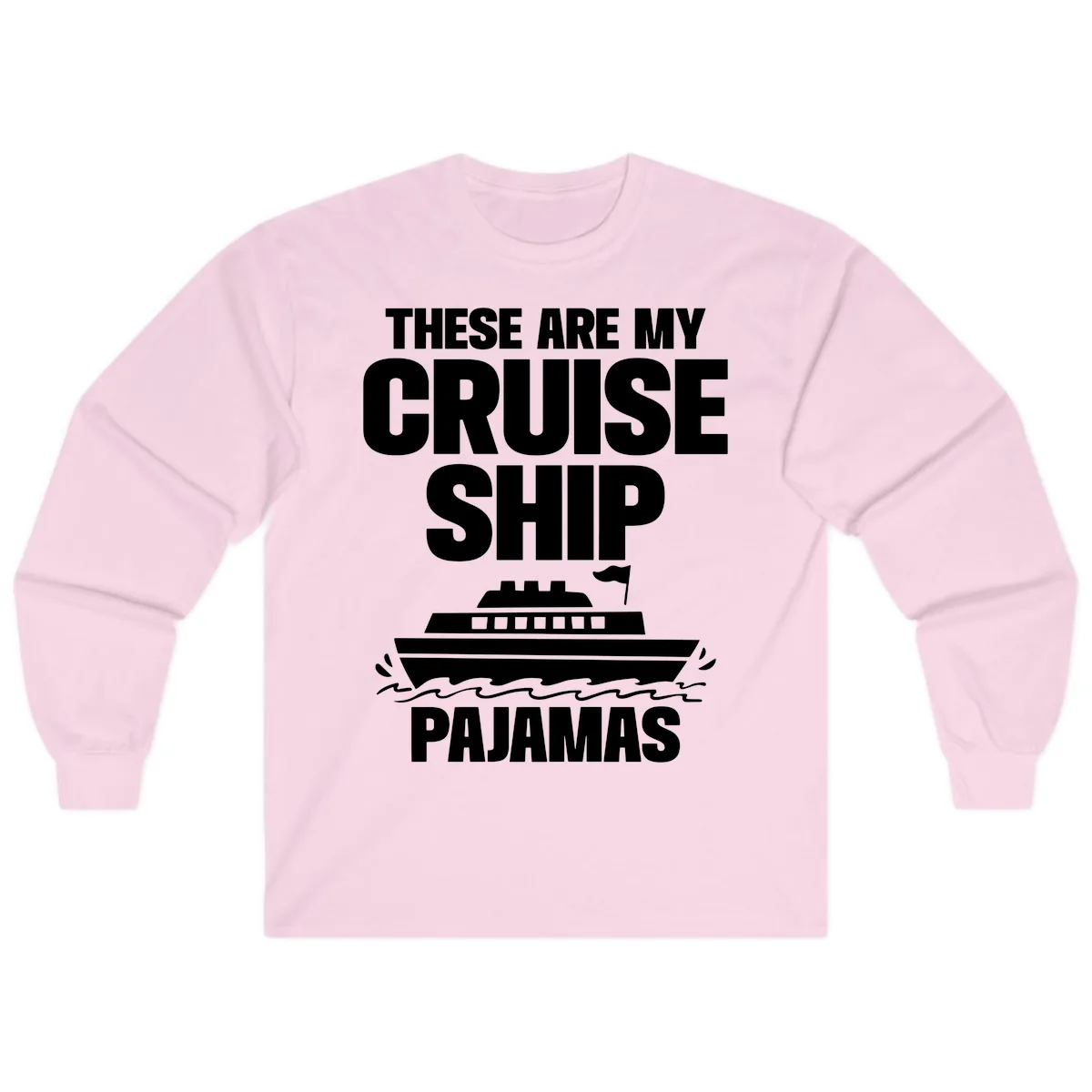 Cruise Ship Pajamas Long Sleeve in Light Pink