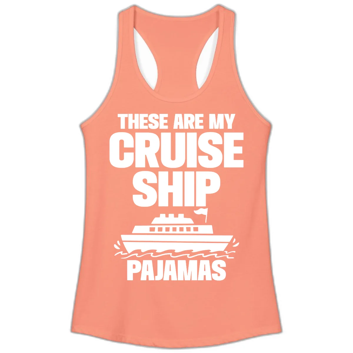 Cruise Ship Pajamas Ladies Tank in Solid Light Orange