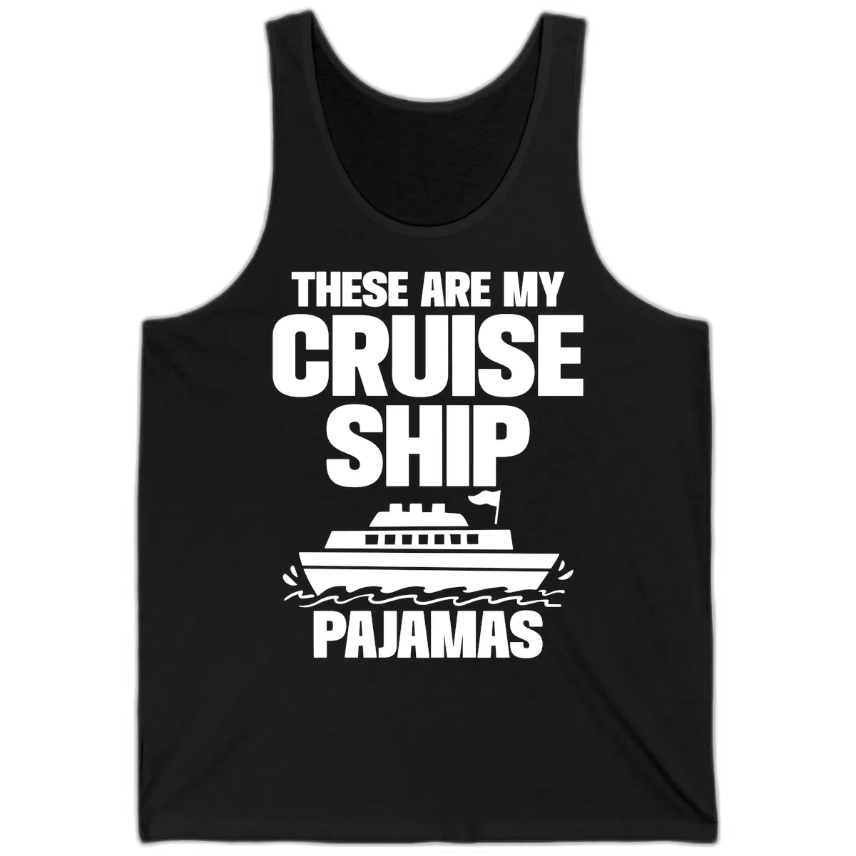 Cruise Ship Pajamas Tank in Black