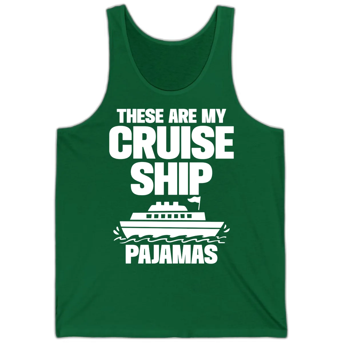 Cruise Ship Pajamas Tank in Kelly