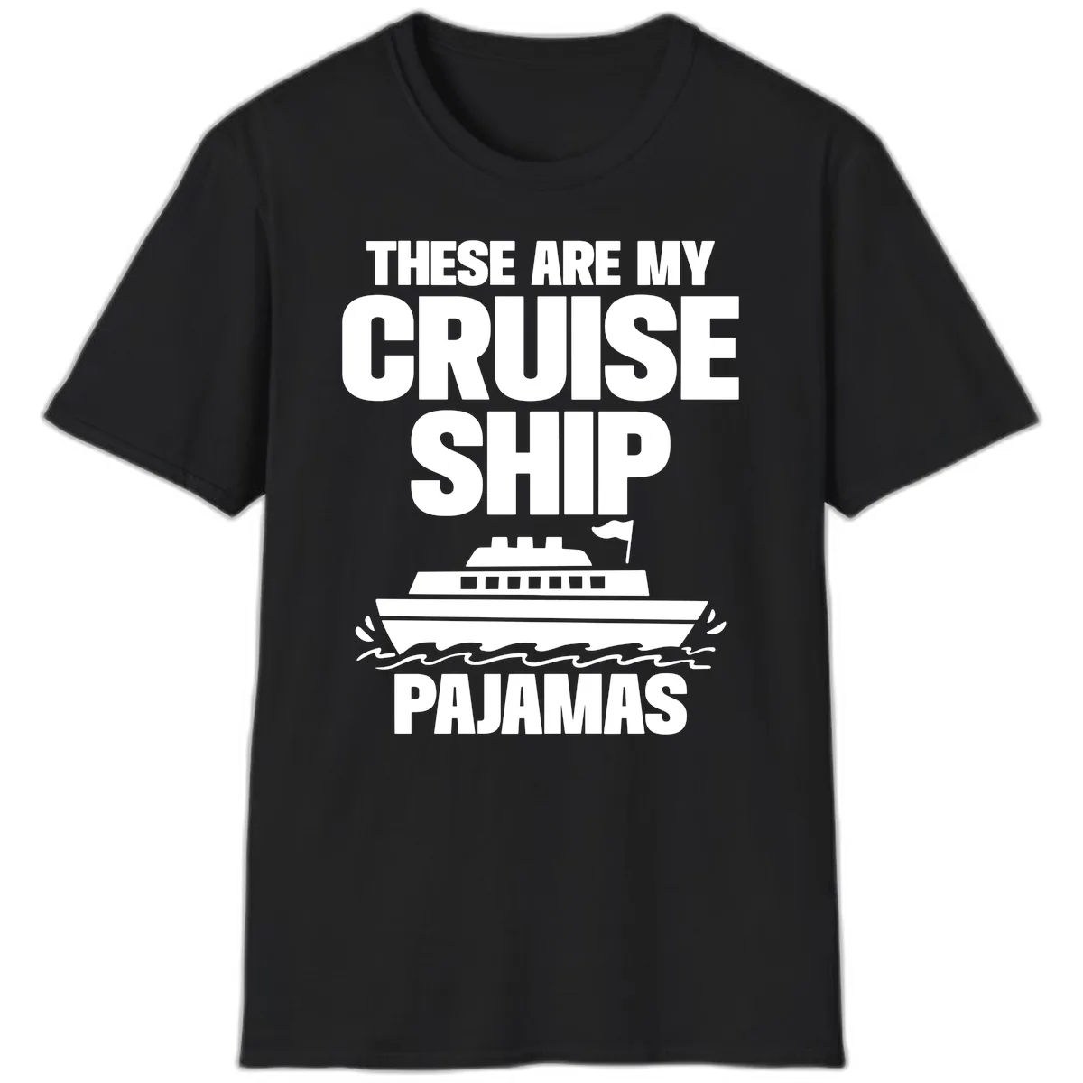 Cruise Ship Pajamas T-Shirt in Black