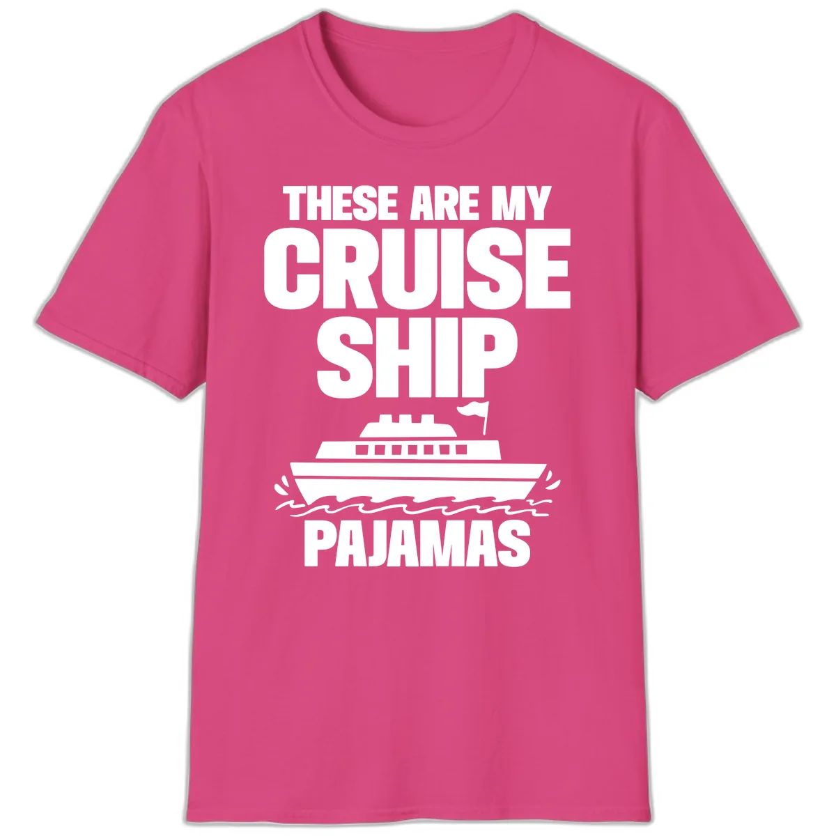 Cruise Ship Pajamas T-Shirt in Heliconia